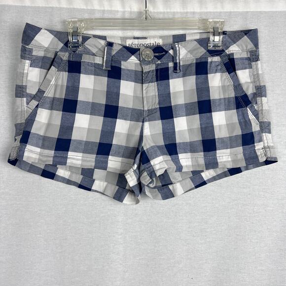 Vintage Aeropostale Shorts Juniors Y2K Low Rise Micro Mini Plaid Check Preppy - Picture 1 of 6
